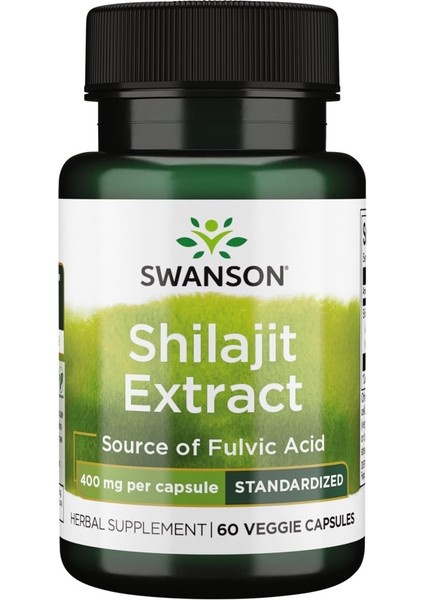 Shilajit Extract Standardized 400 Mg 60 Vegetarian Capsules
