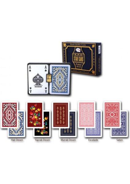 Iskambil Oyun Kağıdı Kartı Mızrak Desen- 2 Deste - Poker Kartı - Briç Kartı - Oyun Kartları - Poker
