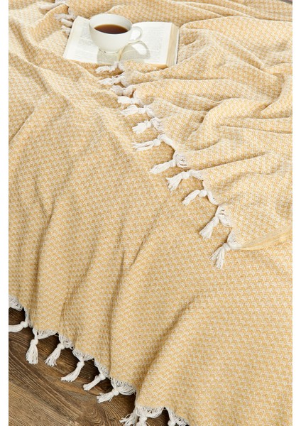 Pamuklu Sarı Çift Kişilik Pike 200 x 230