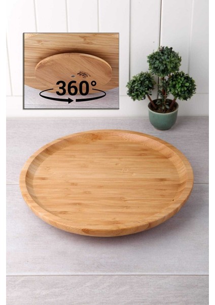 Bambu Lüx 30 Cm Dönerli Kahvaltı Sunum Tabağı