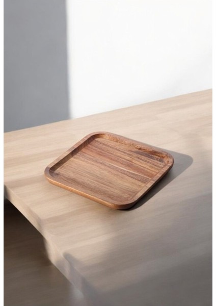 Akasya Lüx 20 Cm Kare Sunum Tabağı Kahvaltı Tabağı Sunumluk Servis Tabağı