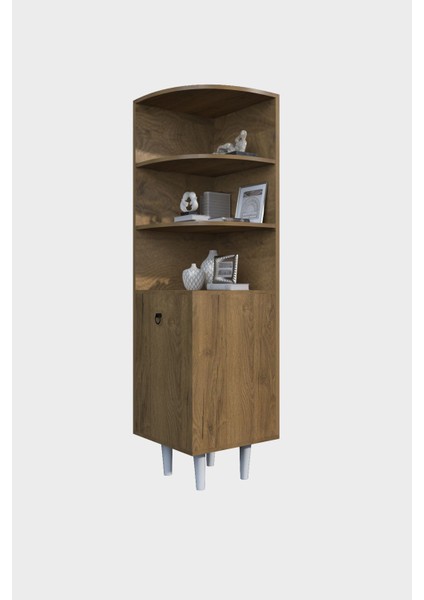 3 Raflı Tek Kapaklı Modern Ayaklı Vitrin Gümüşlük Çok Amaçlı Dolap modelleri