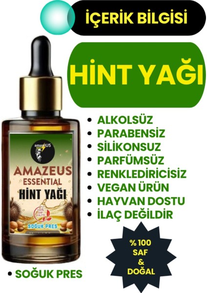 Hint Yağı (%100 Saf ve Doğal) Besleyici Etki 50 ml / 1.7 Fl Oz