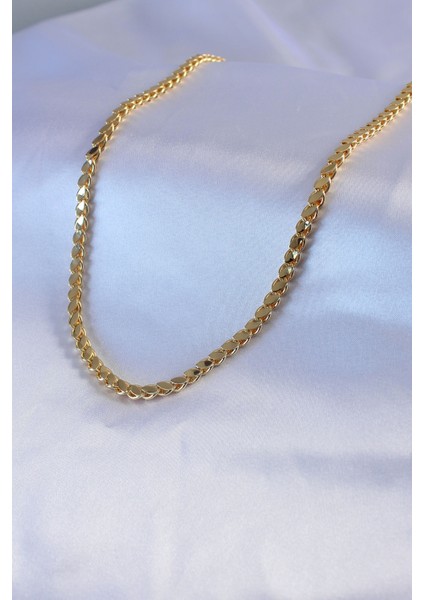 316L Çelik Gold Renk 60 cm Arpa Zincir Model Kadın Kolye - TJ-BKO7447