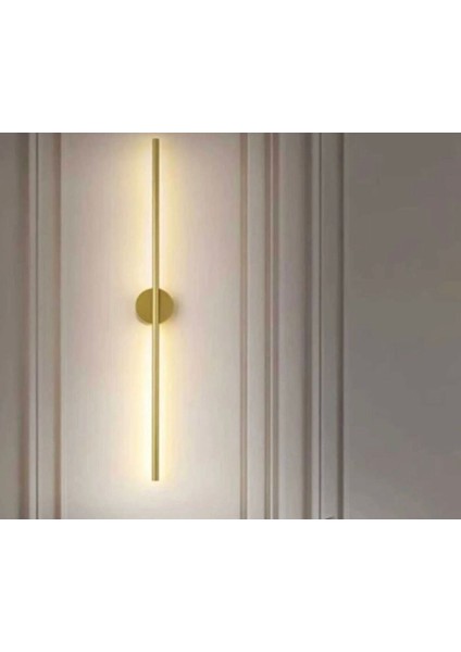 Modern Pilli Aplik Tak Çalıştır Kablosuz Ledli Aplik Eskitme Gold Pil Dahildir 70CM
