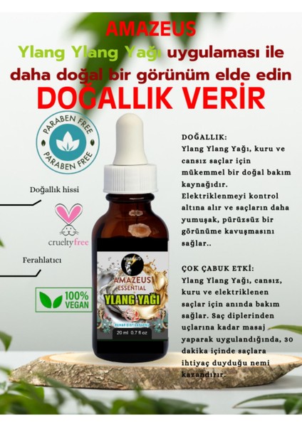 Ylang Ylang Yağı (%100 Saf ve Doğal) Besleyici Etki 20 ml / 0.7 Fl Oz fiyatları