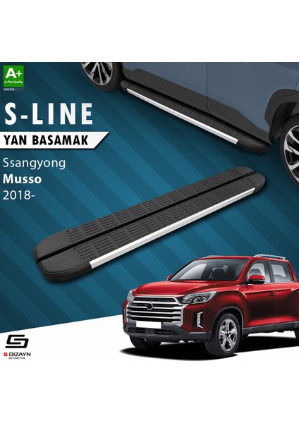 Ssangyong Musso S-Line Aluminyum Yan Basamak 203 Cm 2018 Üzeri A+ Kalite