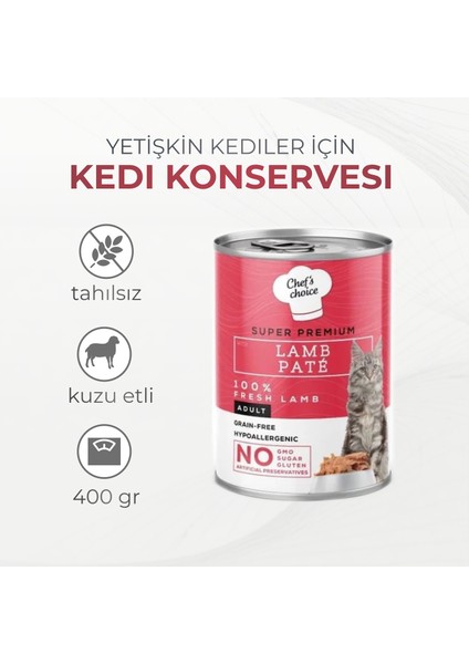 Chefs Choice Lamb Pate Kuzu Etli Kıyılmış Kedi Maması 400 gr