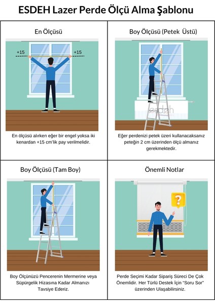 Lazer Kesim Stor Perde - Kalın Mat Model