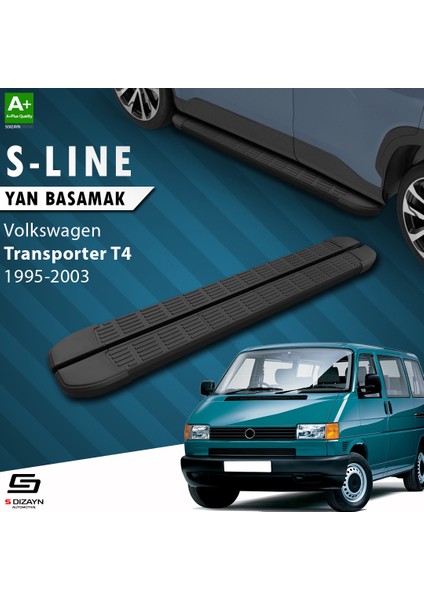 VW Transporter T4 Kısa Şase S-Line Siyah Yan Basamak 213 Cm 1995-2003 A+ Kalite