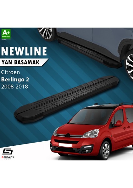Citroen Berlingo 2 NewLine Siyah Yan Basamak 193 Cm 2008-2018 A+ Kalite
