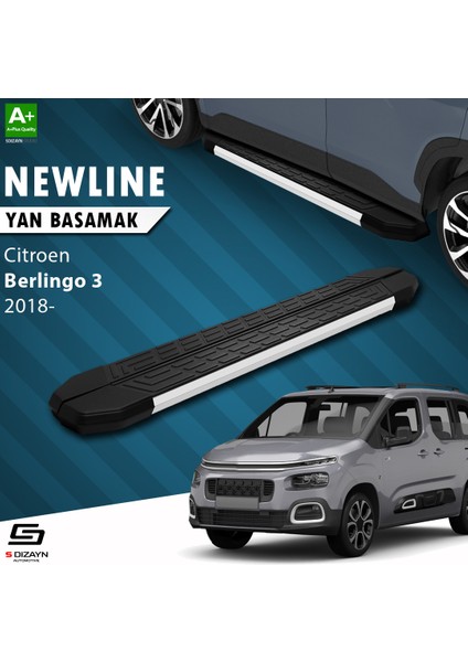 Citroen Berlingo 3 NewLine Aluminyum Yan Basamak 203 Cm 2018 Üzeri A+ Kalite