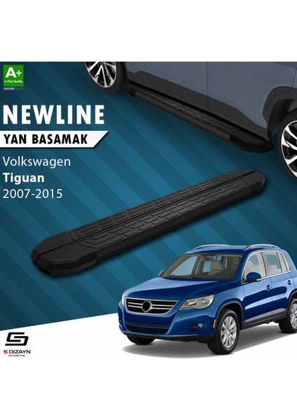 VW Tiguan NewLine Siyah Yan Basamak 173 Cm 2007-2015 A+ Kalite