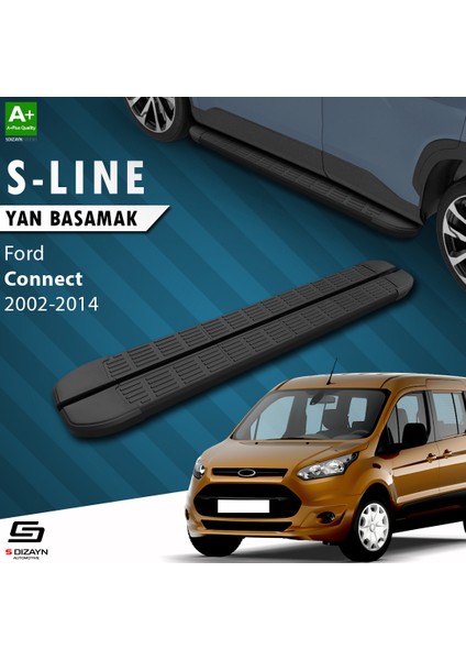 Ford Connect Uzun Şase S-Line Siyah Yan Basamak 203 Cm 2002-2014 A+ Kalite