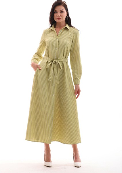 Uzun Kollu Gömlek Elbise