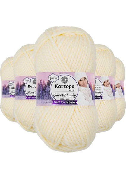 5 Adet Super Chunky Kalın Kışlık El Örgü ipliği 100 gr K034