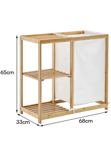 Bambu Kirli Çamaşır Sepeti Banyo Düzenleme Dolabı Raflı Banyo Organizeri modelleri