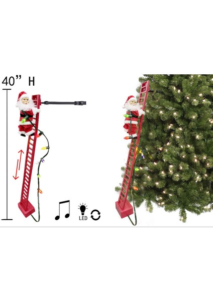 Merdivene Tırmanan Noel Baba 110 cm