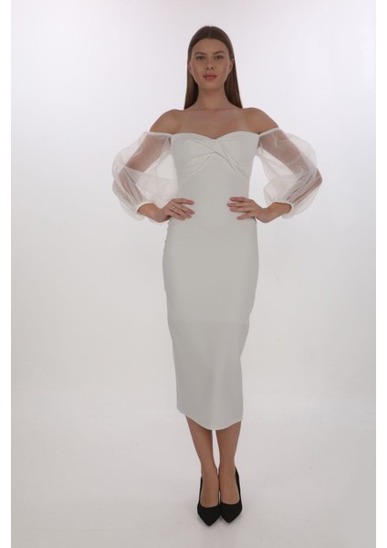 Zarif ve Şık Tül Detaylı Basic Elbise fiyatları