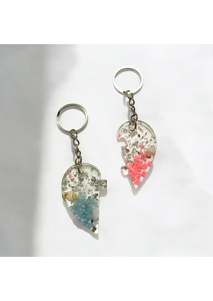 Sevgili ve Çift Anahtarlığı Birbirine Geçmeli Ikili Hediye Kalp Anahtarlık modelleri