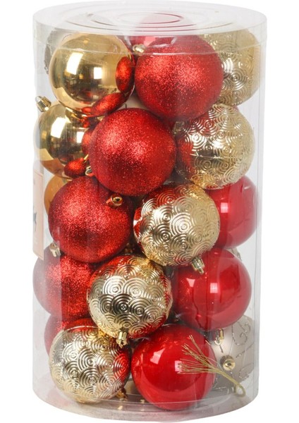 Kırmızı, Altın Premium Ağaç Süsü Seti 8 cm (24 Parça) fiyatları