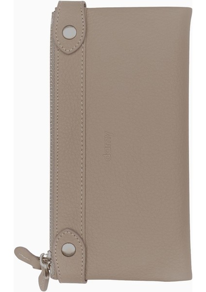 Hakiki Deri Kadın Cüzdan - Portföy 8215 - Vizon