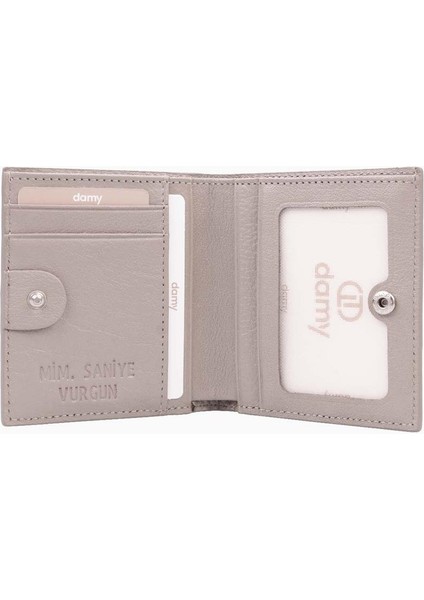Hakiki Deri RFID Korumalı Kadın Mini Cüzdan 906 - Vizon