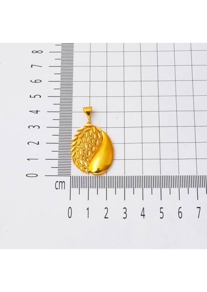 Yaprak Damla Tasarımlı 22 Ayar Altın Kolye