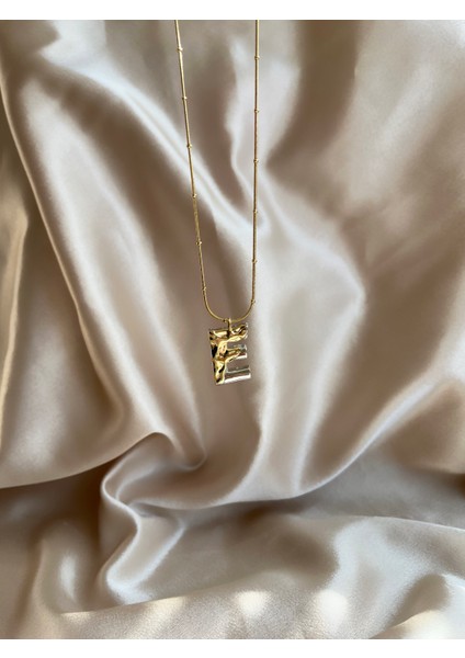 E Harf Gold-Silver Çelik Kolye fiyatları