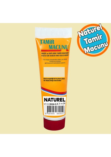 Tamir Macunu Ahşap Parke Mobilya Dolgu Çatlak Çizik Giderici 200 gr Kullanıma Hazır Macun Naturel