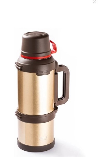 Okadi Travel Kulplu Paslanmaz Çelik Termos Gold 3.6 lt