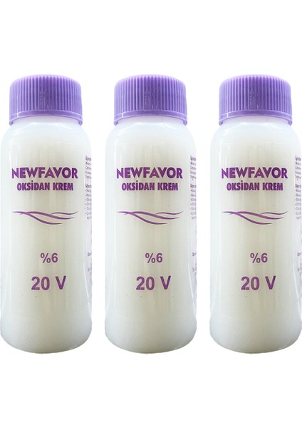 3 Adet Oksidan Krem Saç Boya Sıvısı 6'lık 20 Volüme 60 ml