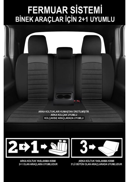 Chevrolet Blazer 4.3 I V6 Cpı (3 Dr) (193 Hp) 1997 Trend Serisi Uyumlu 5 Koltuk Tay Tüyü Oto Koltuk Kılıfı Siyah