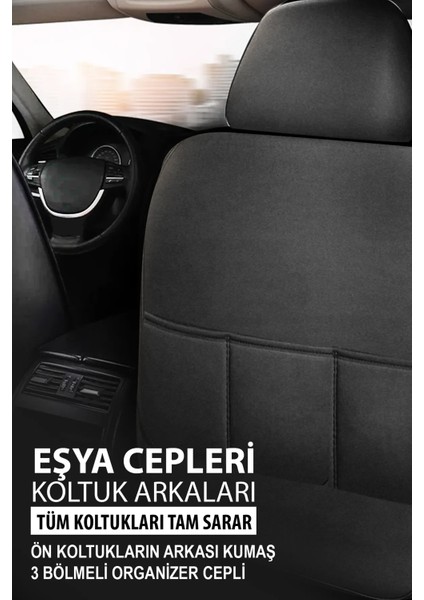 Chrysler Grand Voyager Iv 3.3 I V6 (174 Hp) 2006 Trend Serisi Uyumlu 5 Koltuk Tay Tüyü Oto Koltuk Kılıfı Siyah