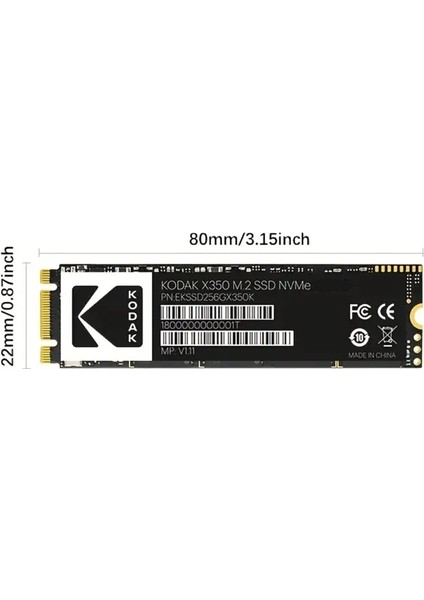 512Gb. X350 Ssd M.2 2280 Nvme PCLe Gen 3.0x4 Yüksek Hızlı 2500MBs.