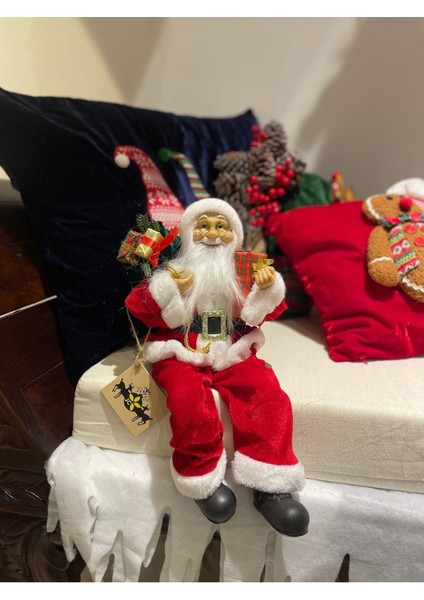 Kırmızı Oturan Noel Baba 48 cm