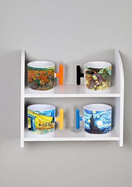 Vincent Van Gogh Tablolarından Oluşan Dörtlü Kupa Bardak Takımı 200 ml