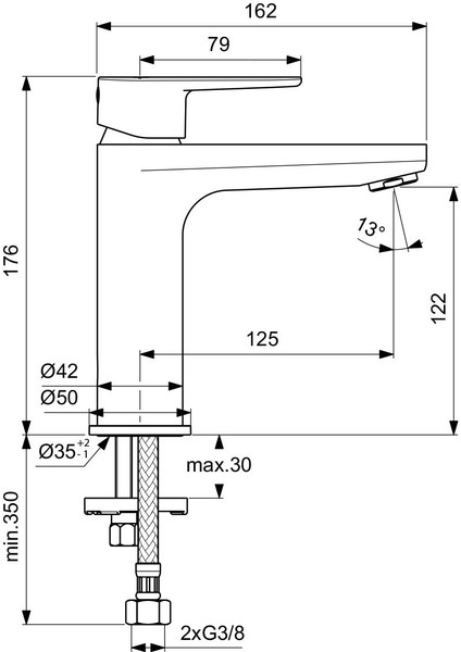 Cerafine O Grande Lavabo Bataryası-Chrome-Sifon Kumandasız