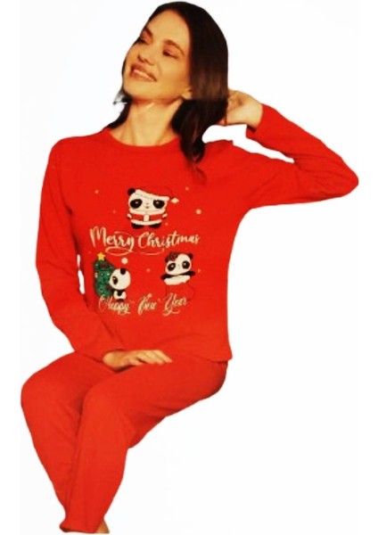 Kadın Desenli Kışlık Pijama Takımı 3162