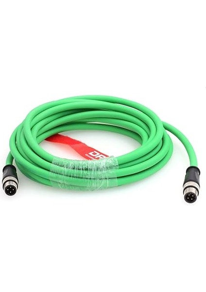 Drrı M12 4 Pinli D Kodu Erkek - D Kodu Erkek Uzatma Ethernet Korumalı Cat5 Kablosu Endüstriyel Ethernet, Profinet, Ethernet/ıp ve Ethernet Için (5 M)