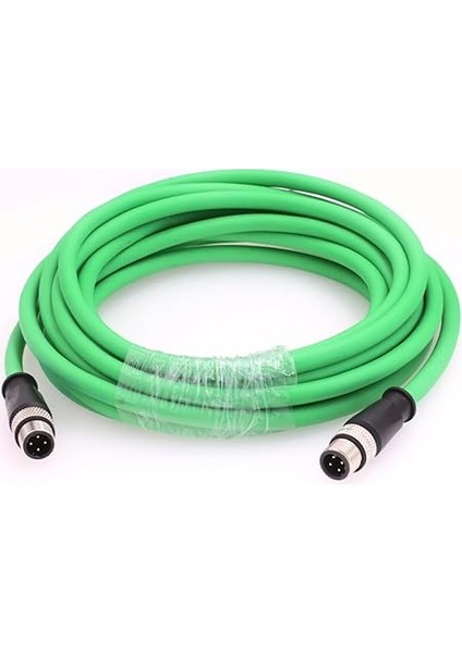 Drrı M12 4 Pinli D Kodu Erkek - D Kodu Erkek Uzatma Ethernet Korumalı Cat5 Kablosu Endüstriyel Ethernet, Profinet, Ethernet/ıp ve Ethernet Için (5 M)