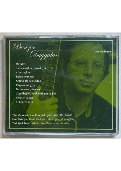 Cem Kadırgan - Benzer Duygular CD