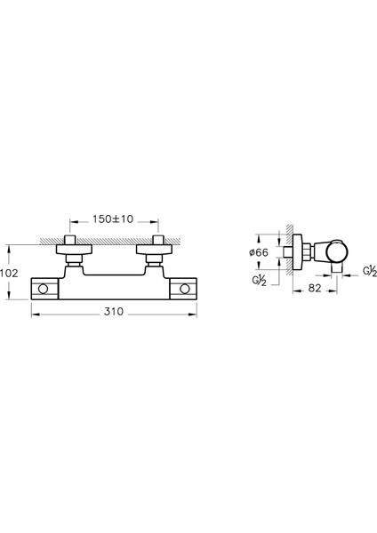 Aquaheat A4718336 Duş Bataryası Mat Siyah