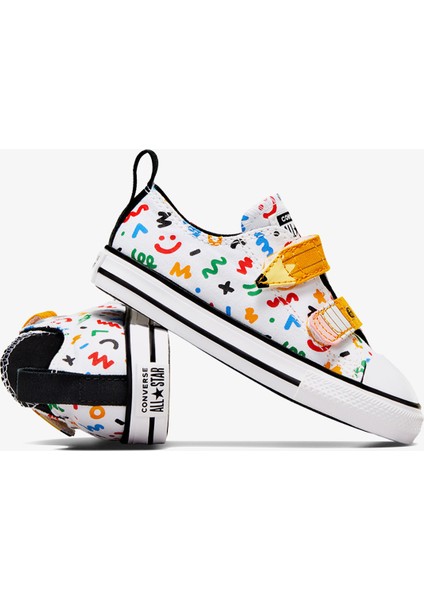 Chuck Taylor All Star Easy On Doodles Çocuk Beyaz Sneaker modelleri
