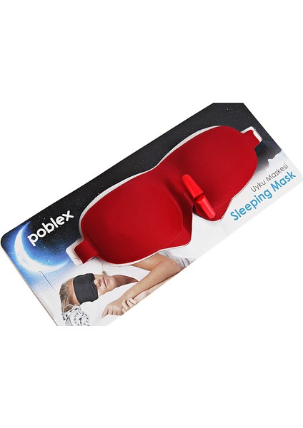 Uyku Maskesi 3D Kırmızı + Köpük Kulak Tıkacı
