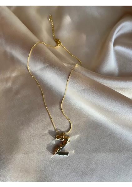 Z Harf Gold-Silver Çelik Kolye modelleri