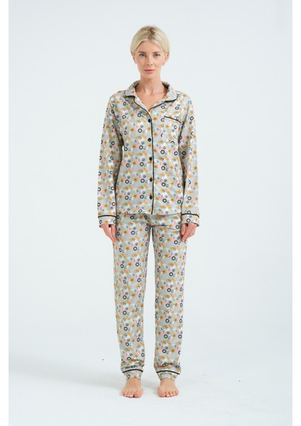 Gömlek Yakalı Pijama Takımı