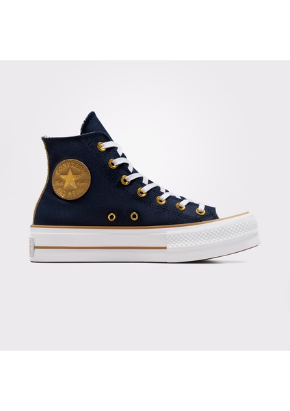 Chuck Taylor All Star Lift Platform Herringbone Stripe Mavi Sneaker