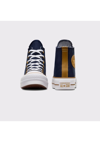Chuck Taylor All Star Lift Platform Herringbone Stripe Mavi Sneaker