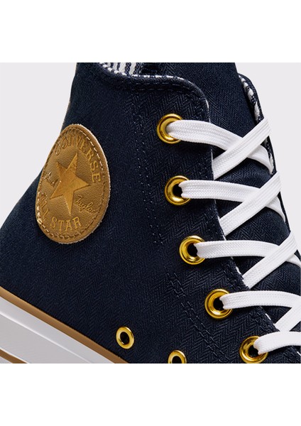 Chuck Taylor All Star Lift Platform Herringbone Stripe Mavi Sneaker